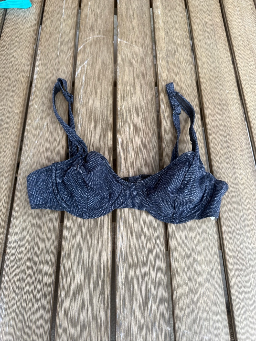 Diva by Rachel Pappo Underwire Bikini Top Denim Print US 8